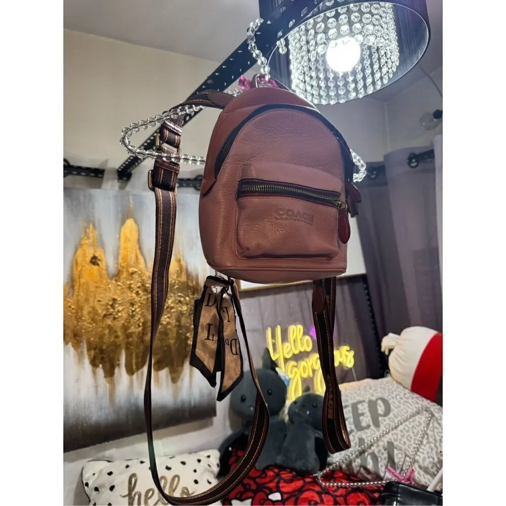 Coach charter 18 color block Backpack minibag shoulder
